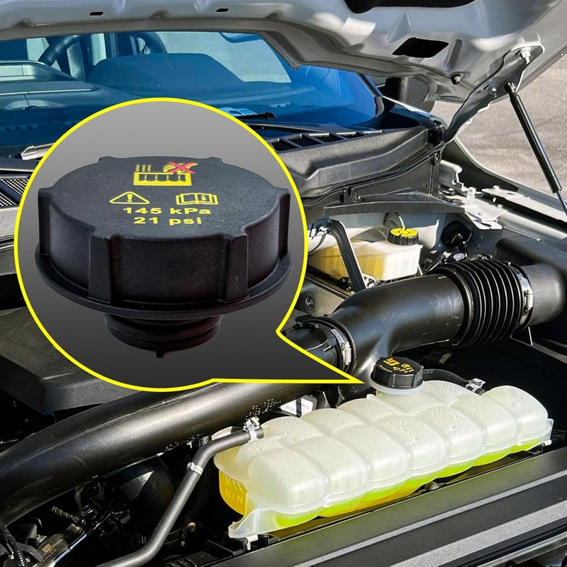 CEYHTLY DG93-8101-AA DG9Z-8100-A Coolant Reservoir Cap Compatible with 2012-2025 Ford Edge Escape Expedition Explorer F-150 Focus Fusion Mustang Ranger Transit Connect | Lincoln Aviator MKC MKX MKZ etc - Image 2
